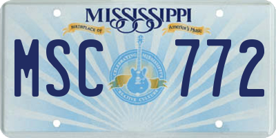 MS license plate MSC772