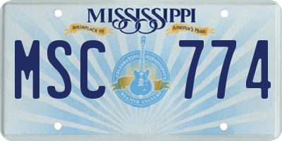 MS license plate MSC774