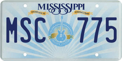 MS license plate MSC775