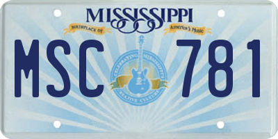 MS license plate MSC781