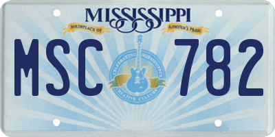 MS license plate MSC782