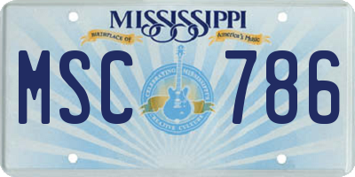 MS license plate MSC786