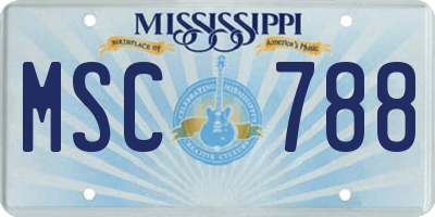 MS license plate MSC788