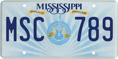 MS license plate MSC789