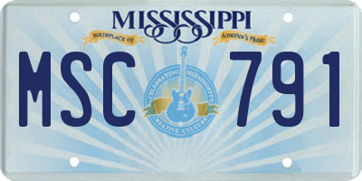 MS license plate MSC791