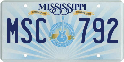 MS license plate MSC792