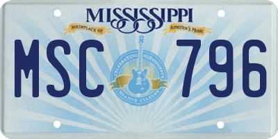 MS license plate MSC796