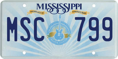 MS license plate MSC799