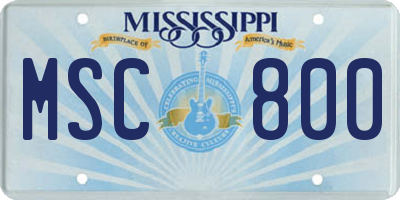MS license plate MSC800