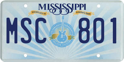 MS license plate MSC801