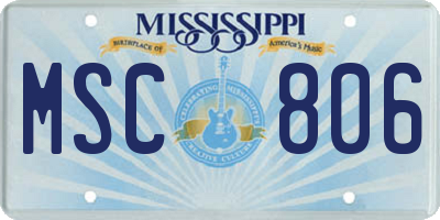 MS license plate MSC806