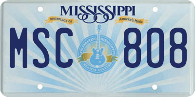 MS license plate MSC808