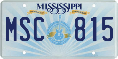 MS license plate MSC815