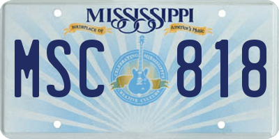 MS license plate MSC818