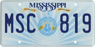 MS license plate MSC819