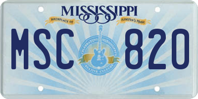 MS license plate MSC820