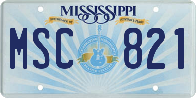 MS license plate MSC821