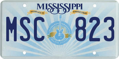 MS license plate MSC823