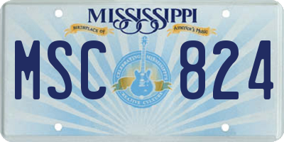 MS license plate MSC824