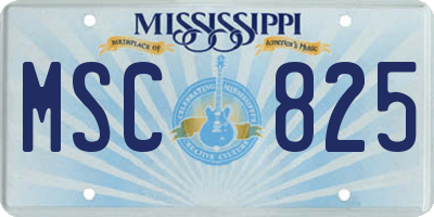 MS license plate MSC825