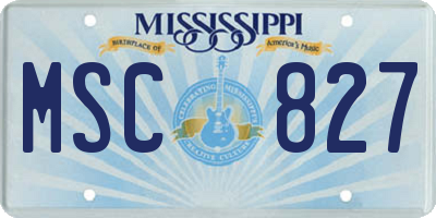 MS license plate MSC827