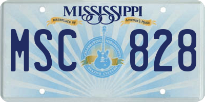MS license plate MSC828
