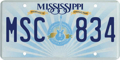 MS license plate MSC834