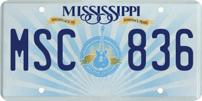 MS license plate MSC836