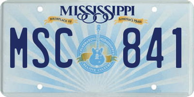 MS license plate MSC841