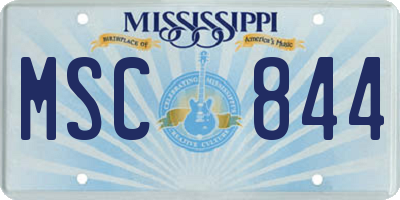 MS license plate MSC844