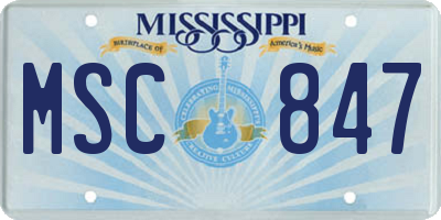 MS license plate MSC847