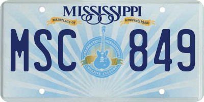 MS license plate MSC849