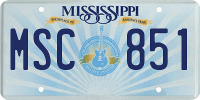 MS license plate MSC851