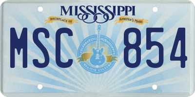 MS license plate MSC854