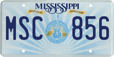 MS license plate MSC856