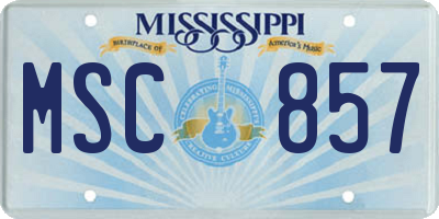 MS license plate MSC857