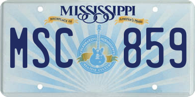 MS license plate MSC859