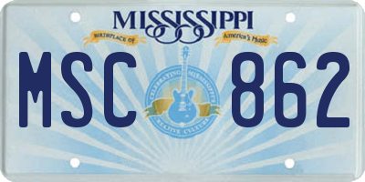MS license plate MSC862