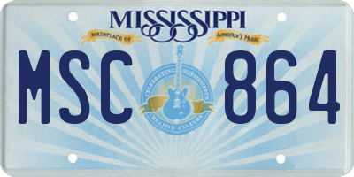 MS license plate MSC864