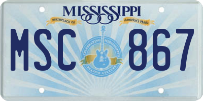 MS license plate MSC867