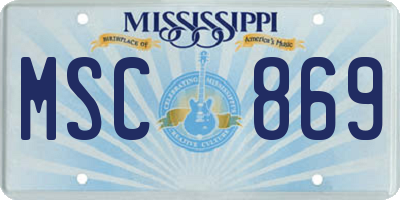 MS license plate MSC869