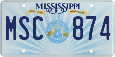 MS license plate MSC874
