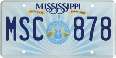 MS license plate MSC878