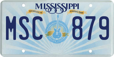 MS license plate MSC879