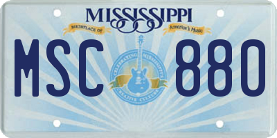 MS license plate MSC880