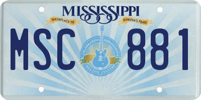 MS license plate MSC881