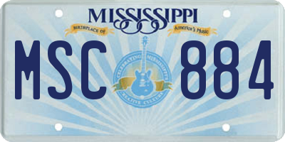 MS license plate MSC884