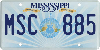 MS license plate MSC885