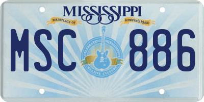 MS license plate MSC886