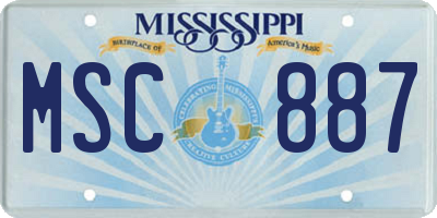 MS license plate MSC887